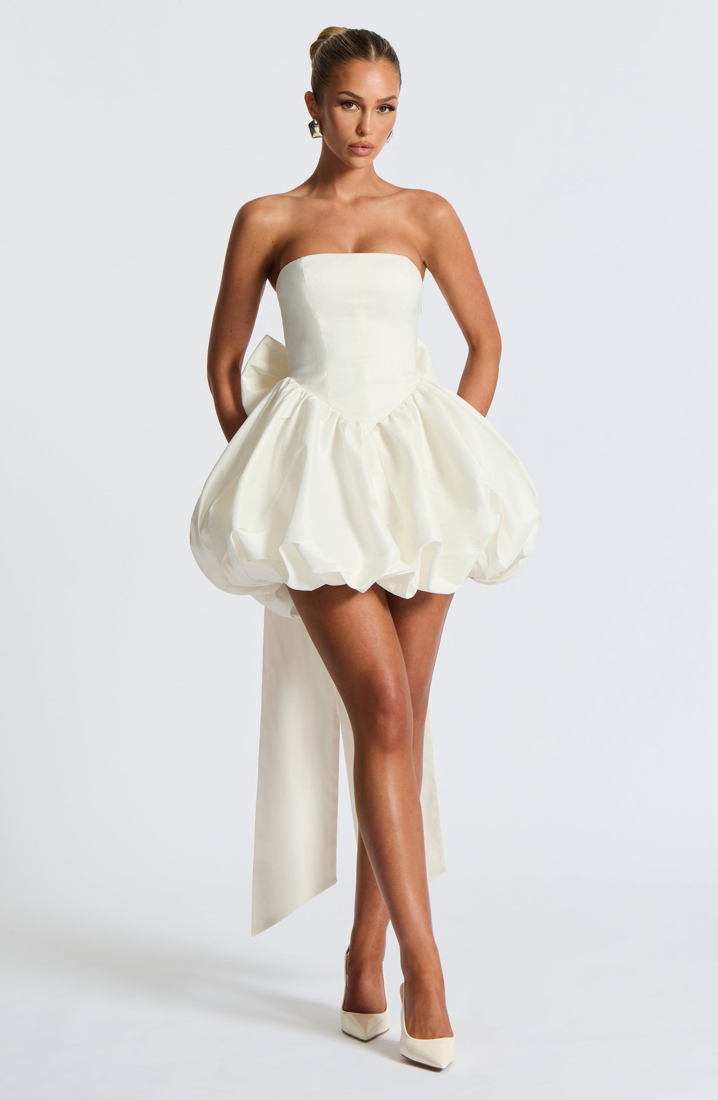 Vestido Mini Lotus - Marfil