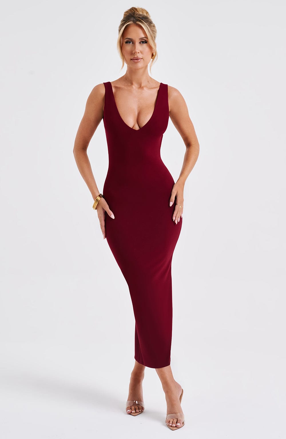 Vestido Midi Lucinda - Burdeos