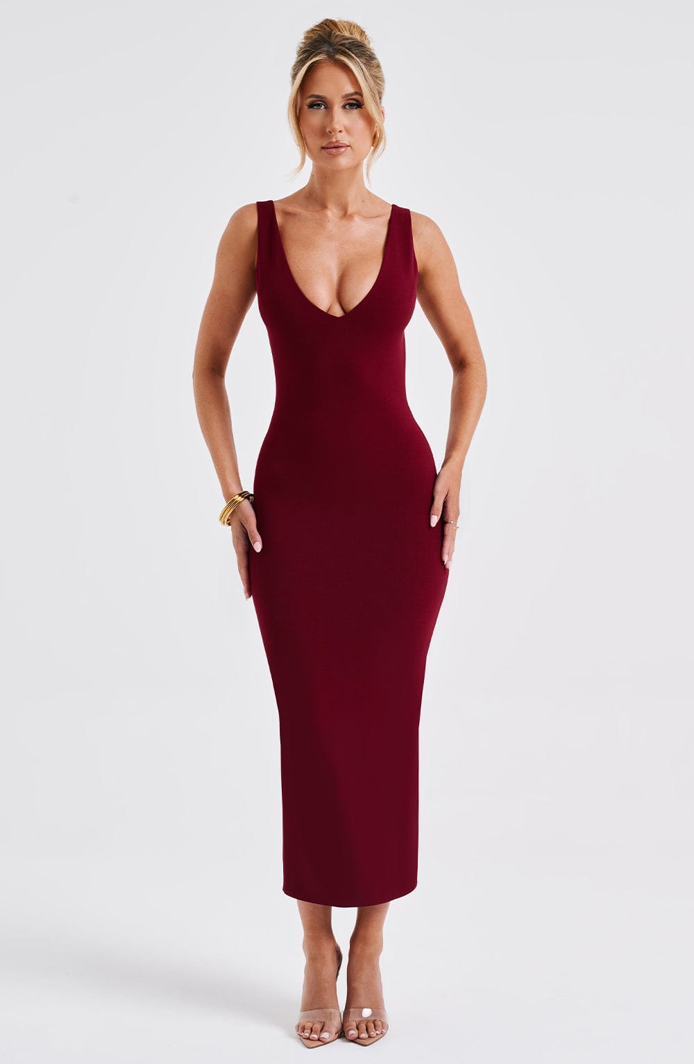 Vestido Midi Lucinda - Burdeos