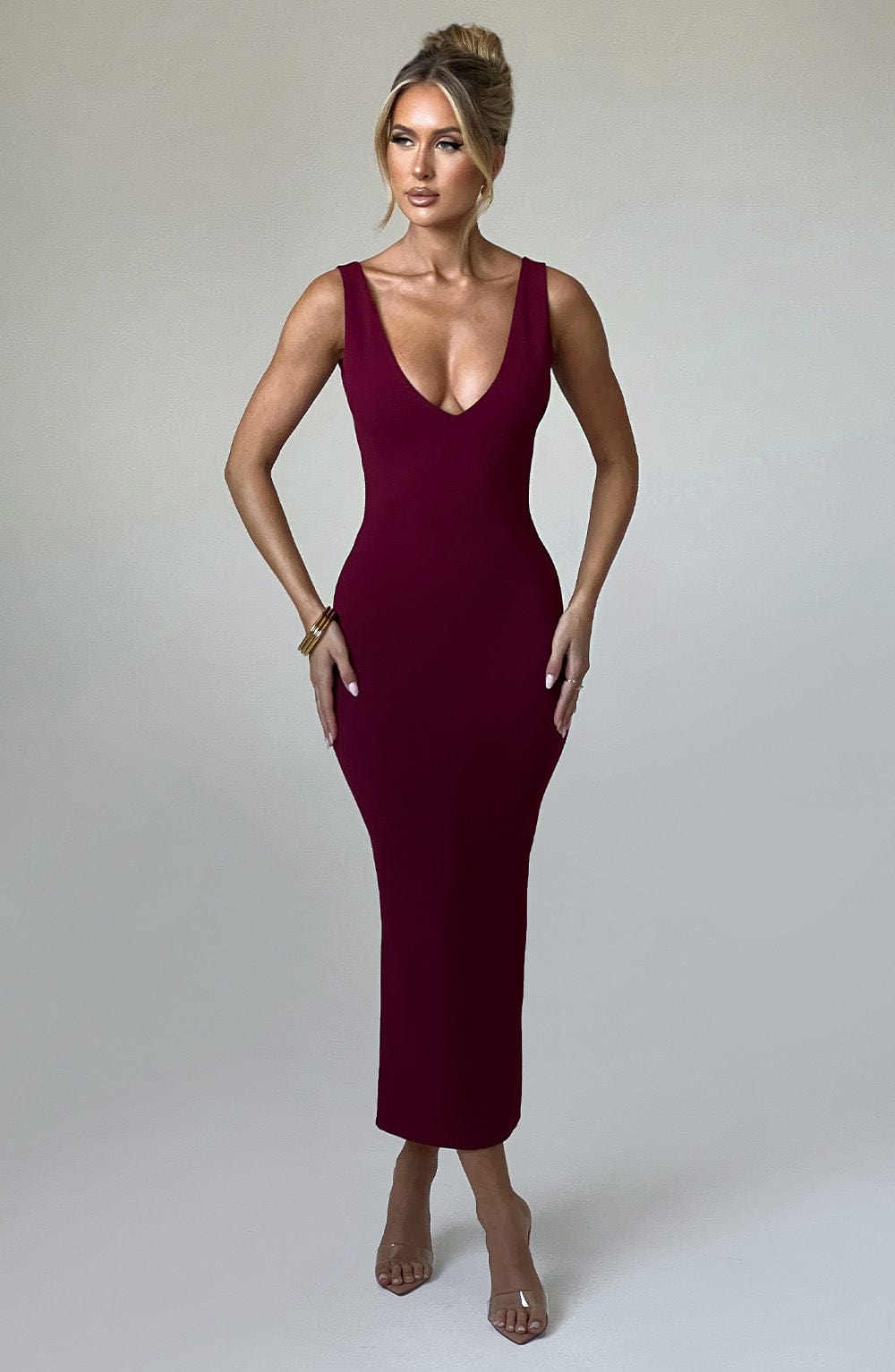 Vestido Midi Lucinda - Burdeos
