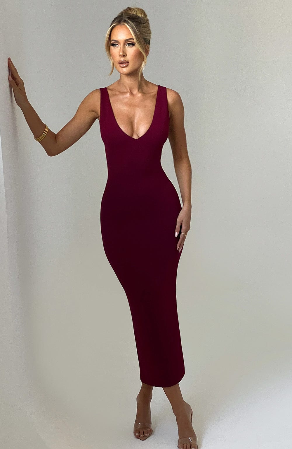 Vestido Midi Lucinda - Burdeos