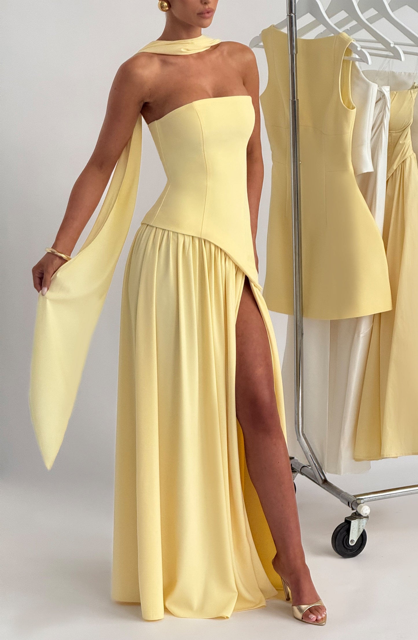 Vestido Largo Maliyah - Limón