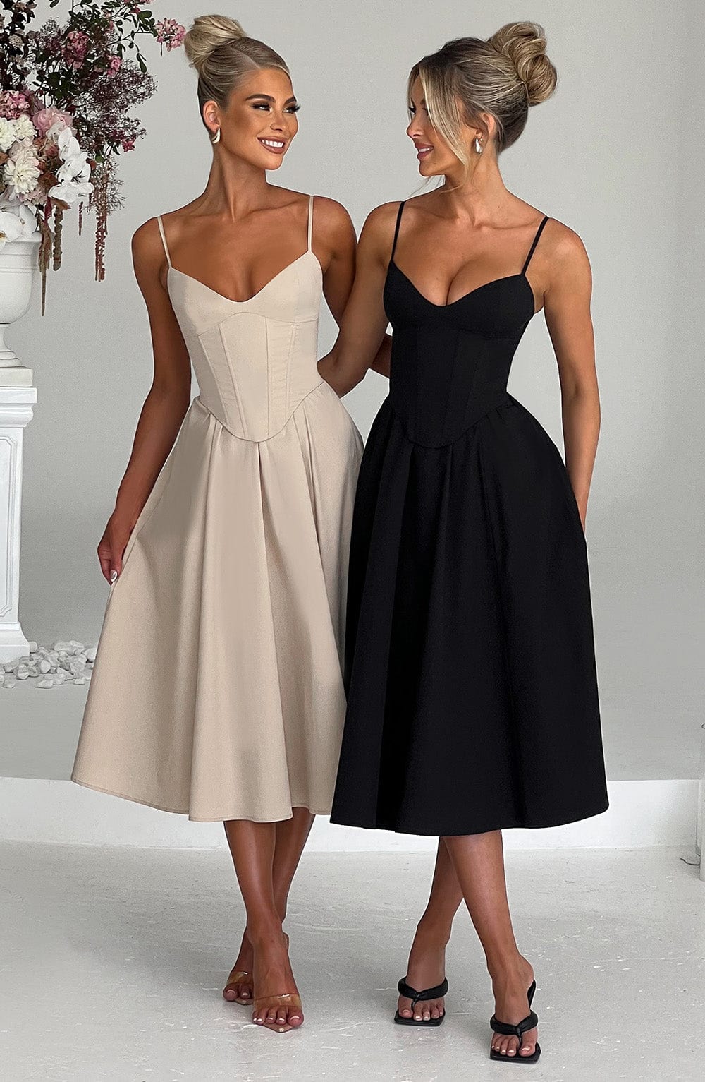 Vestido Midi Mariella - Beige