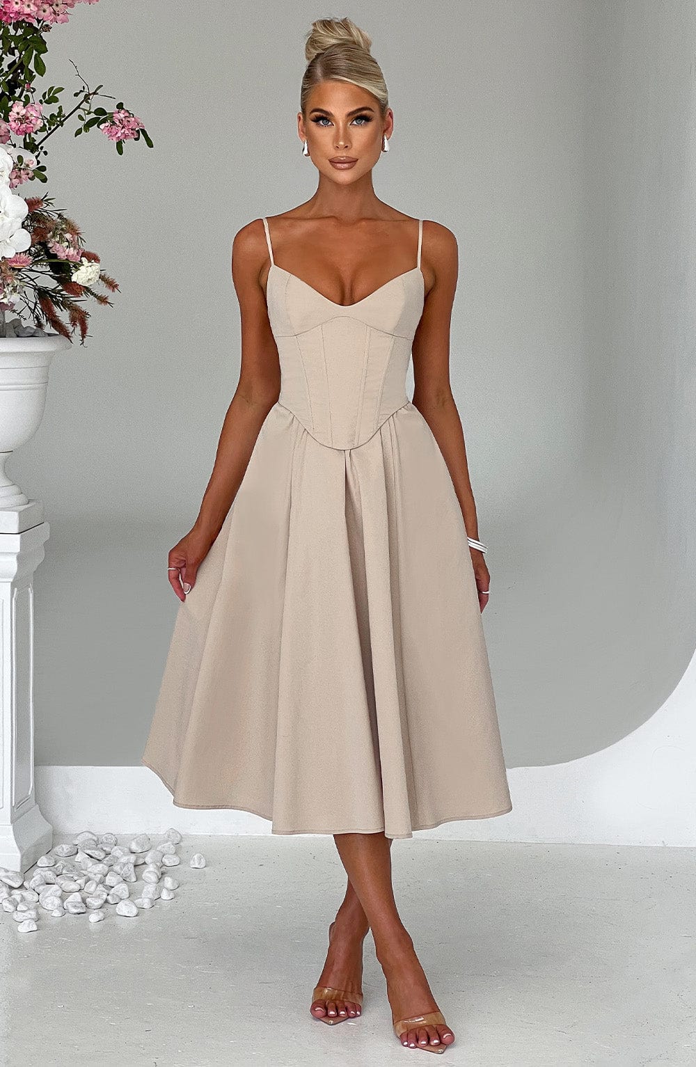 Vestido Midi Mariella - Beige