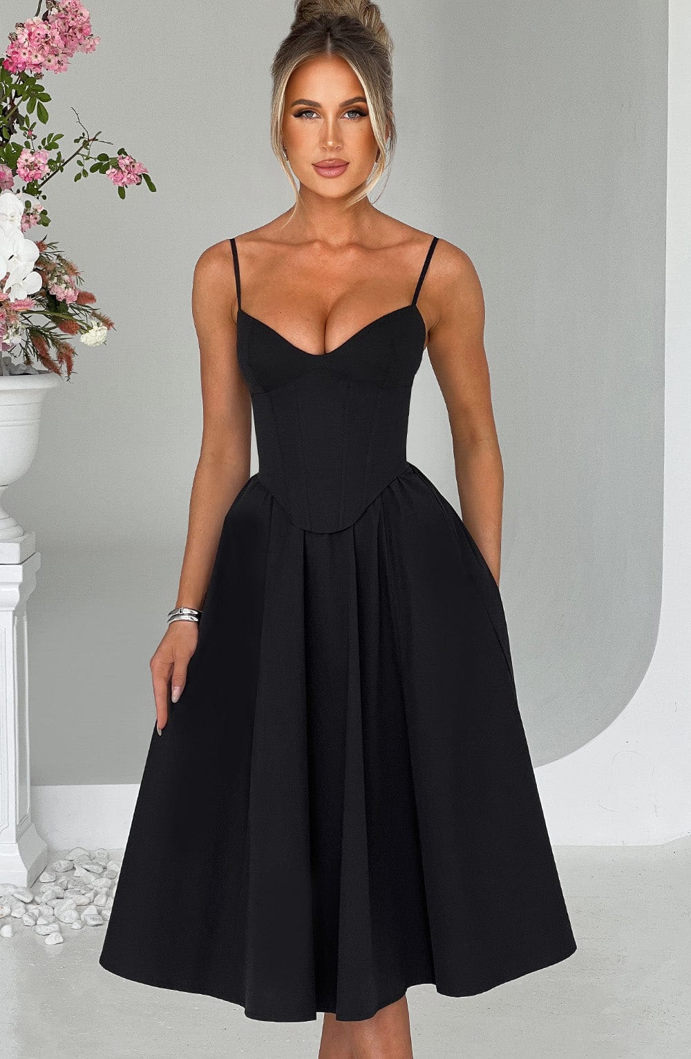 Vestido Midi Mariella - Negro