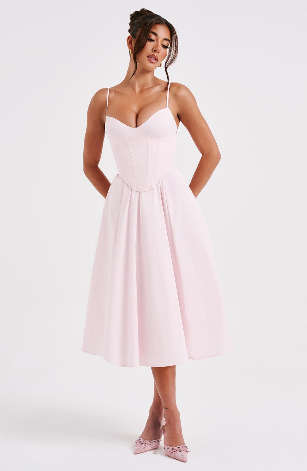 Vestido Midi Mariella - Rosa Empolvado