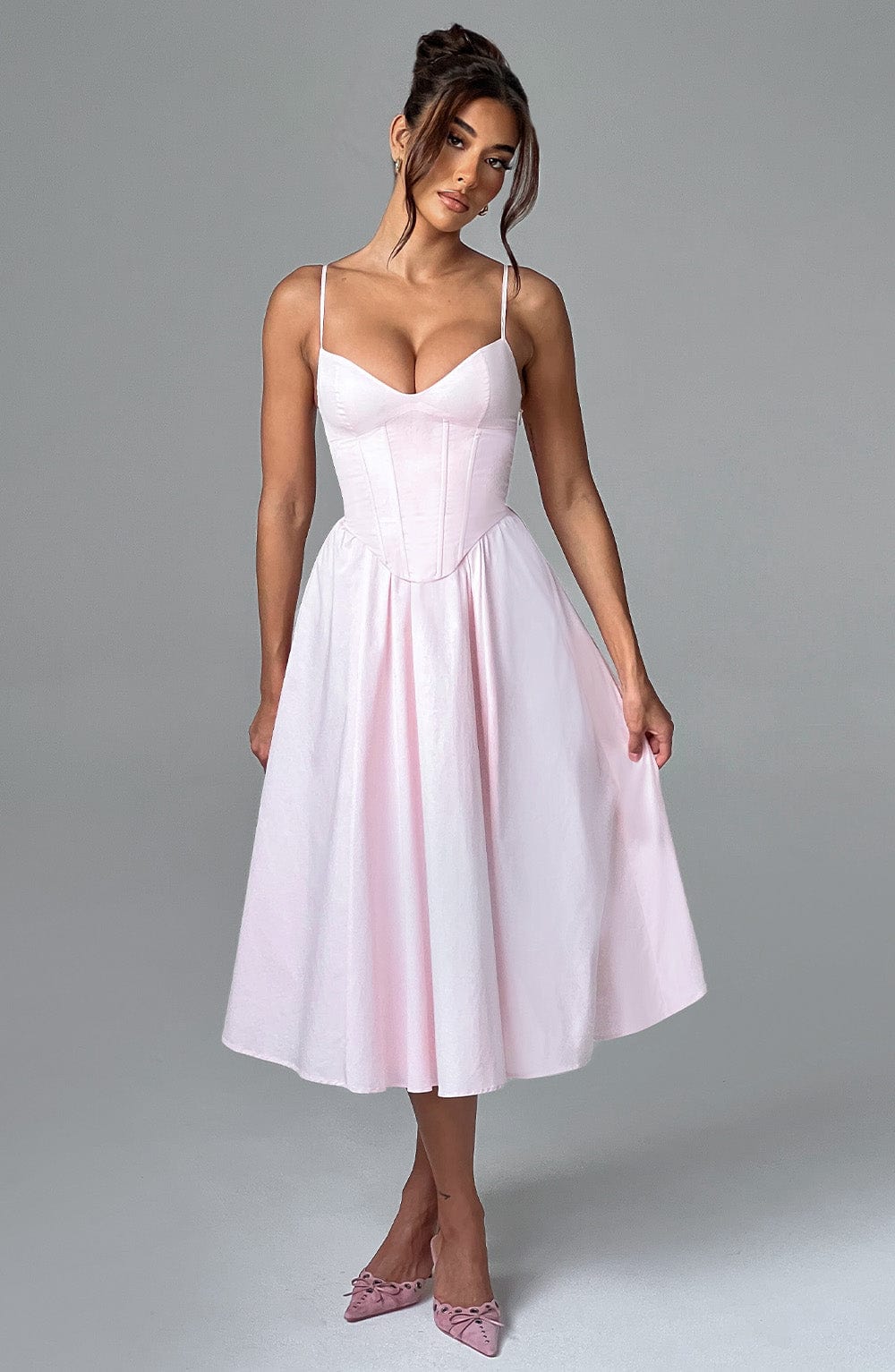 Vestido Midi Mariella - Rosa Empolvado