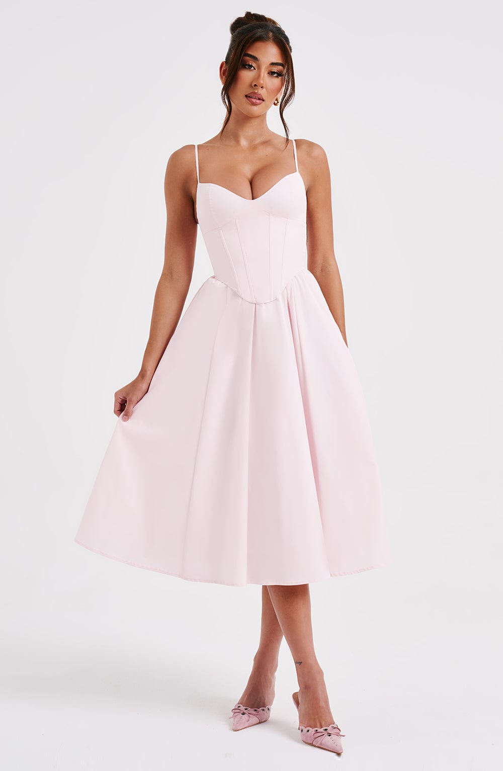 Vestido Midi Mariella - Rosa Empolvado