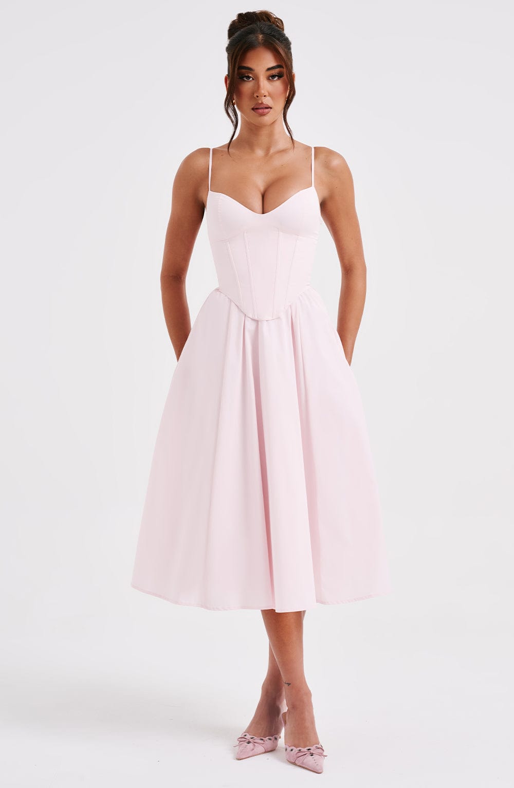 Vestido Midi Mariella - Rosa Empolvado