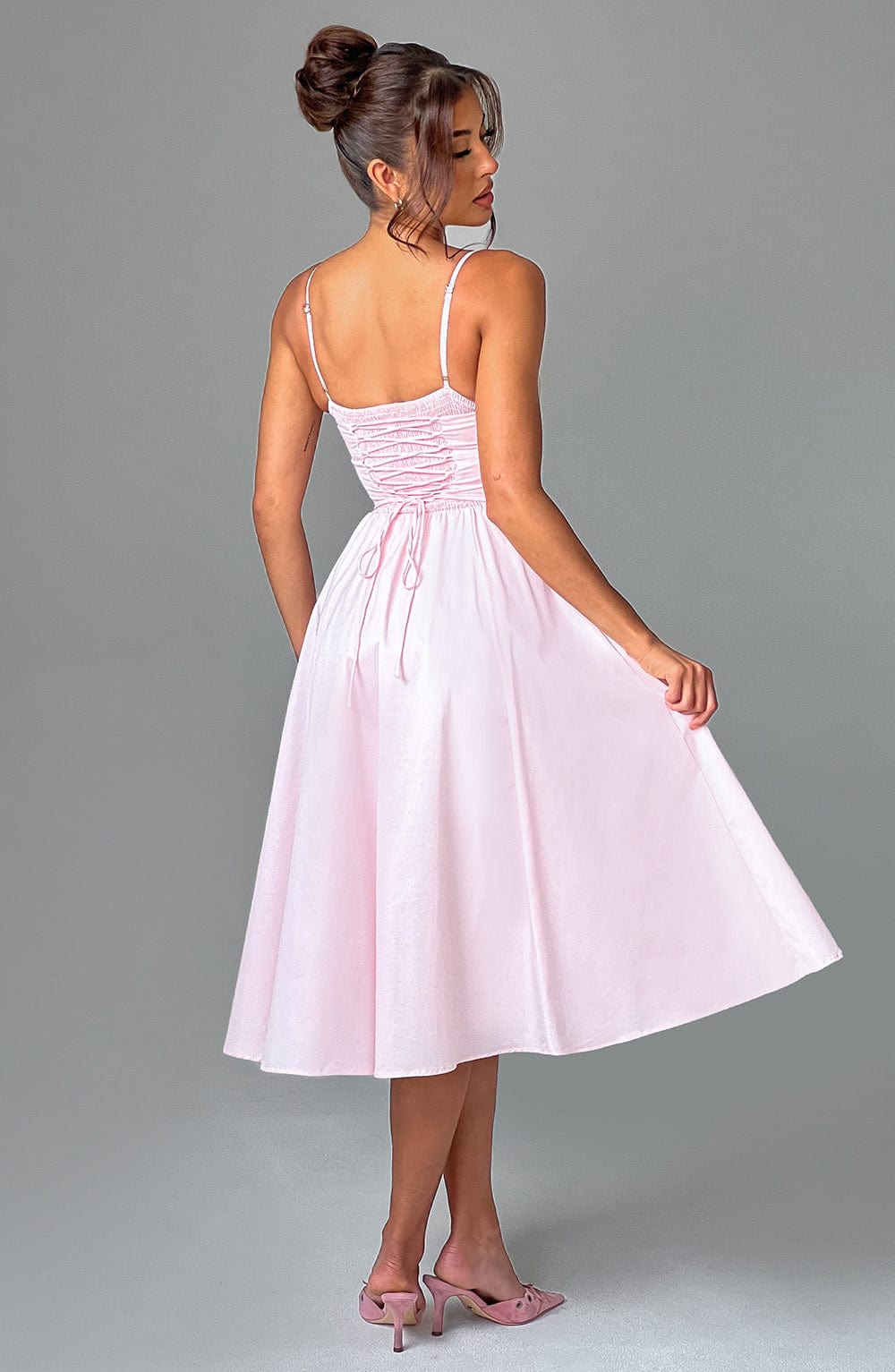 Vestido Midi Mariella - Rosa Empolvado