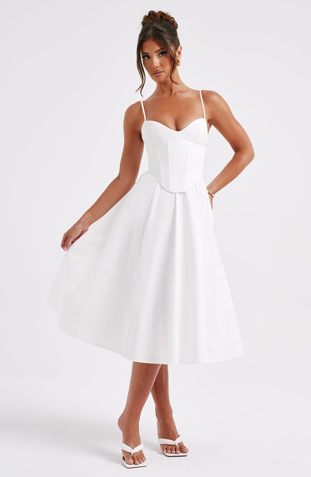 Vestido Midi Mariella - Marfil
