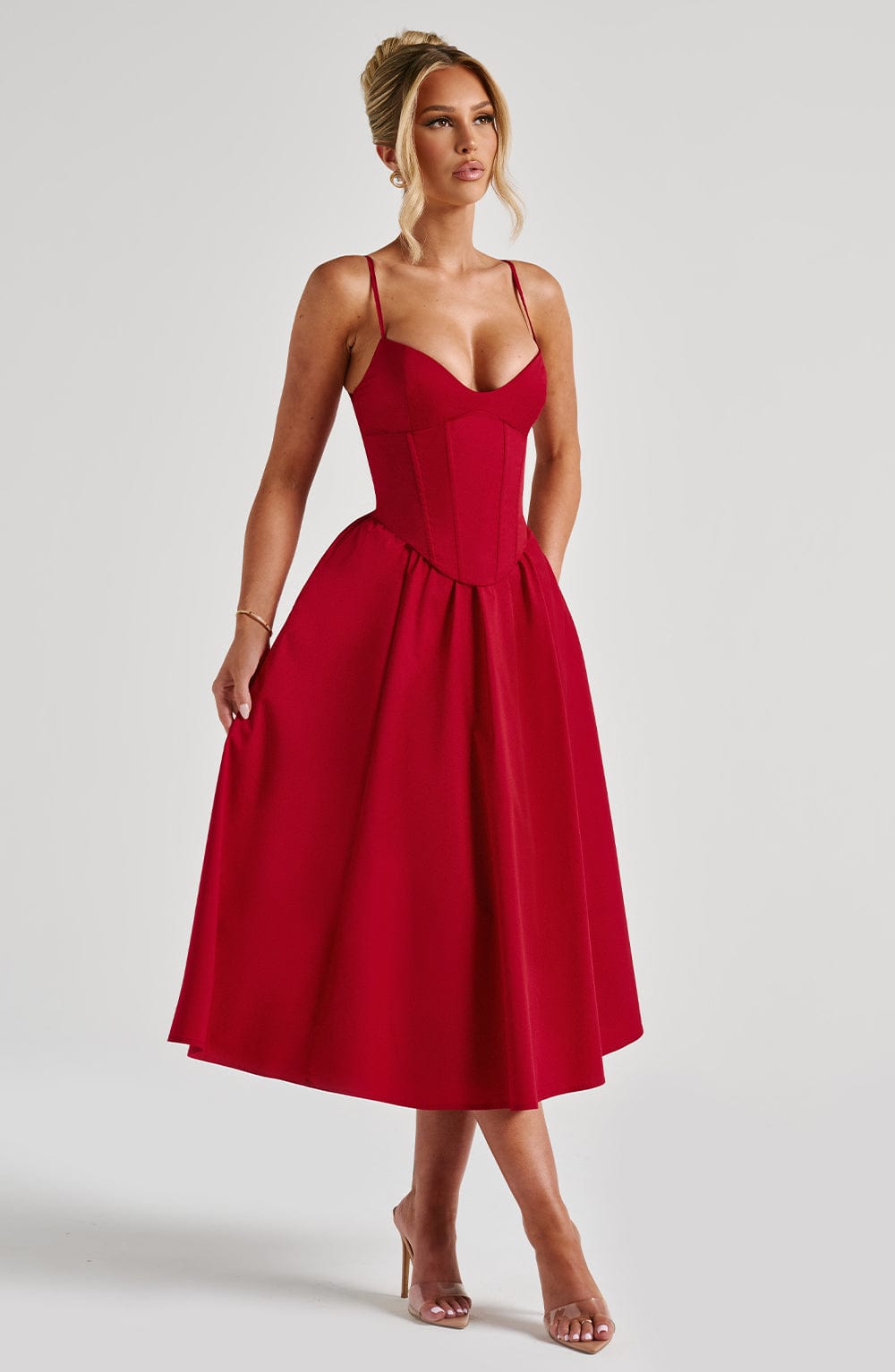 Vestido Midi Mariella - Rojo