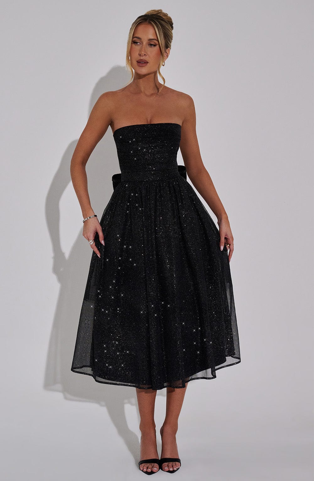 Vestido Midi Marissa - Brillo Negro