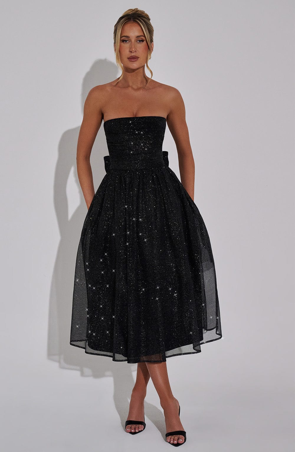 Vestido Midi Marissa - Brillo Negro