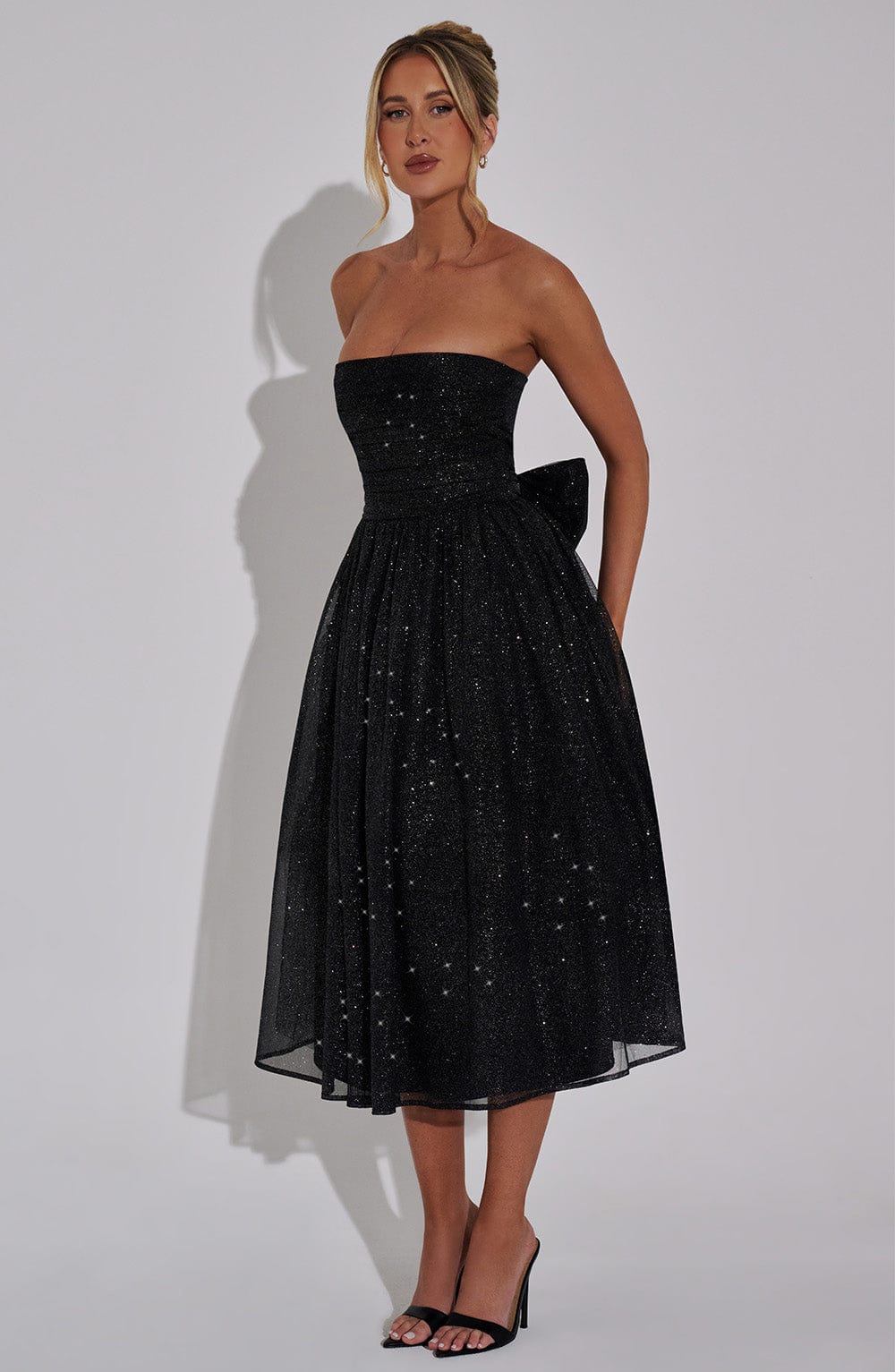 Vestido Midi Marissa - Brillo Negro