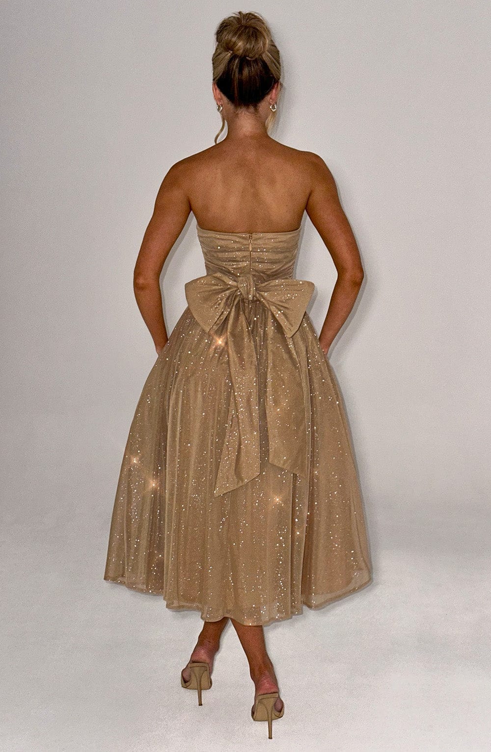 Vestido Midi Marissa - Brillo Dorado