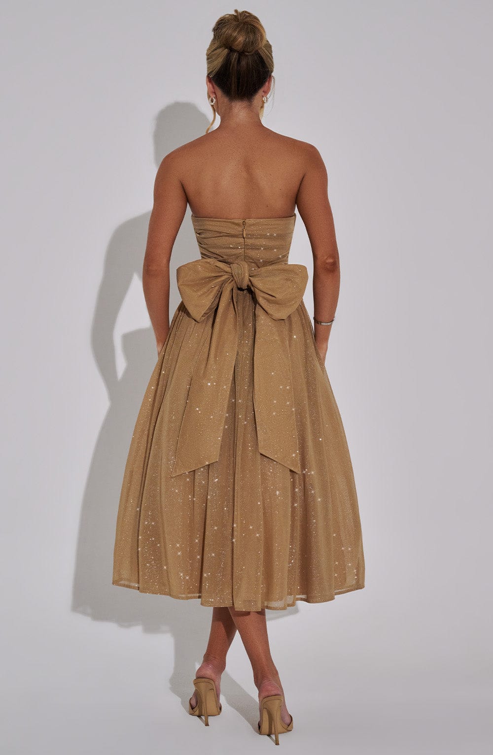 Vestido Midi Marissa - Brillo Dorado
