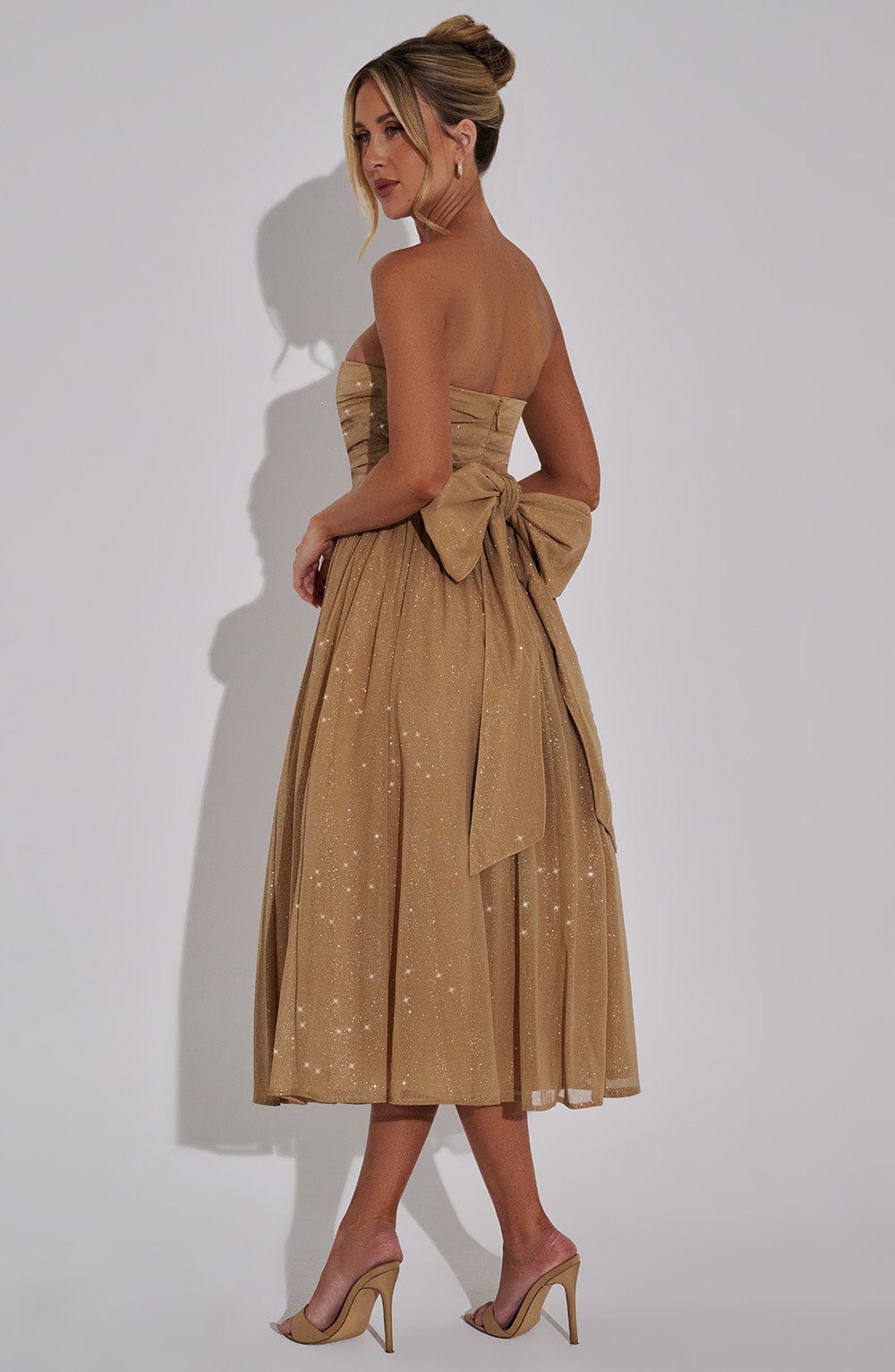 Vestido Midi Marissa - Brillo Dorado
