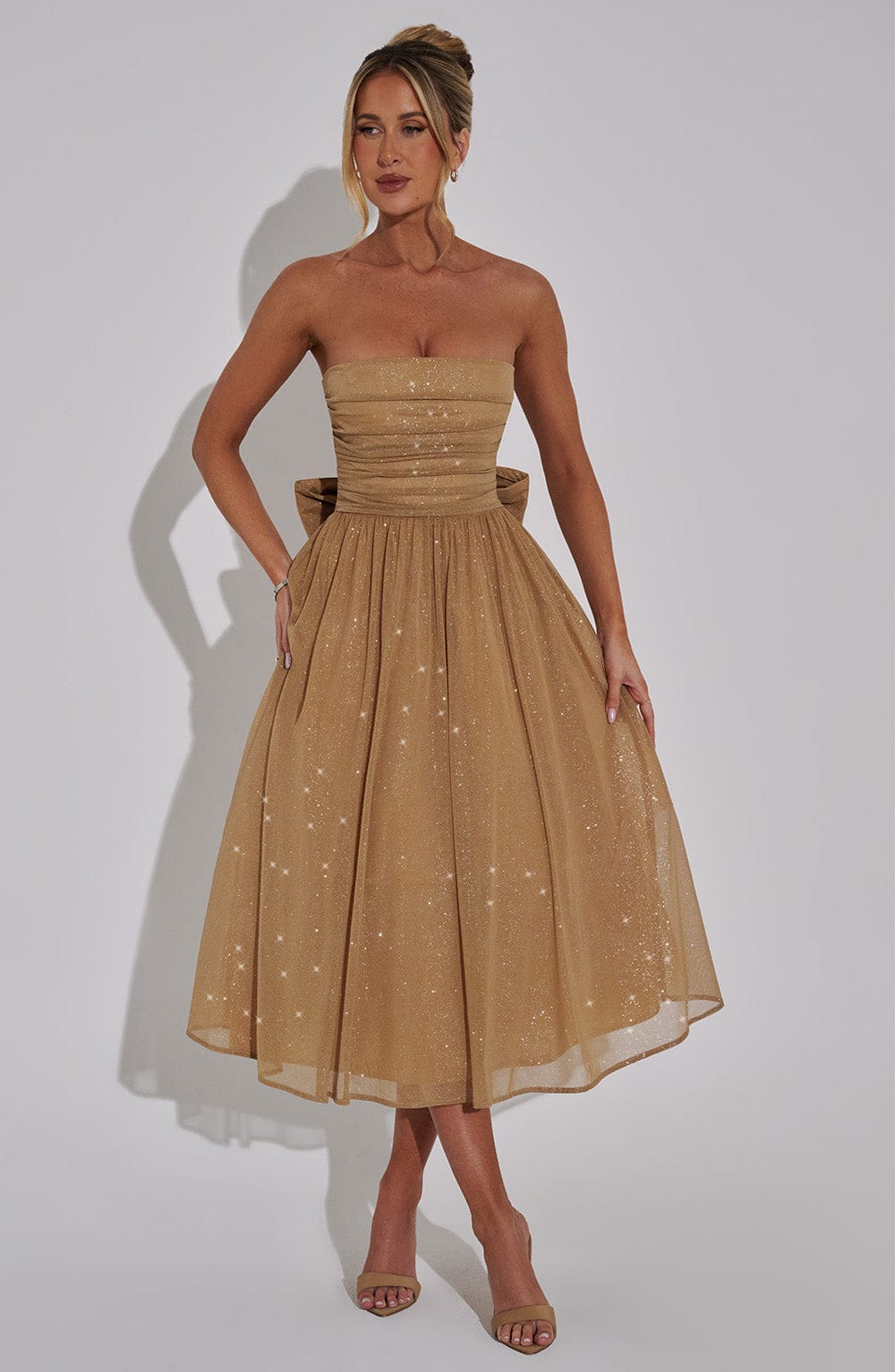 Vestido Midi Marissa - Brillo Dorado