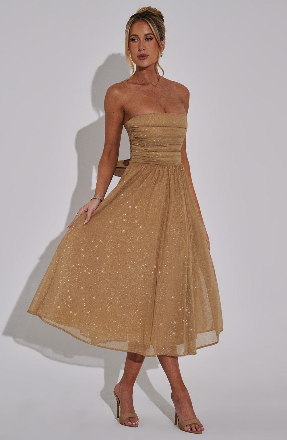Vestido Midi Marissa - Brillo Dorado