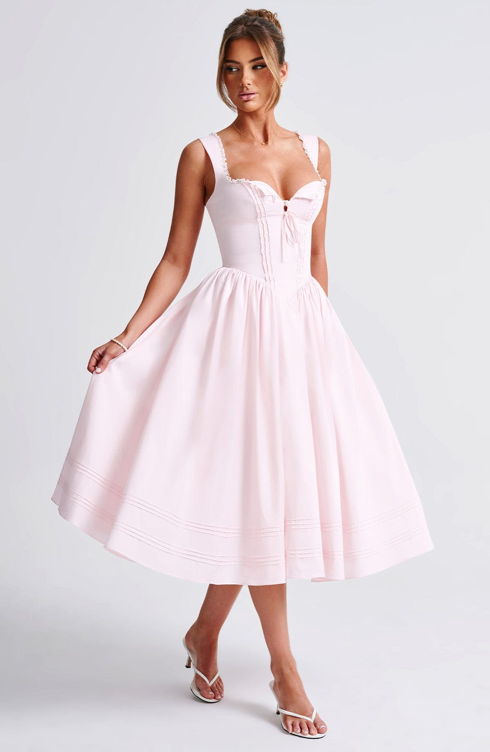 Vestido Midi Marlena - Rosa Claro