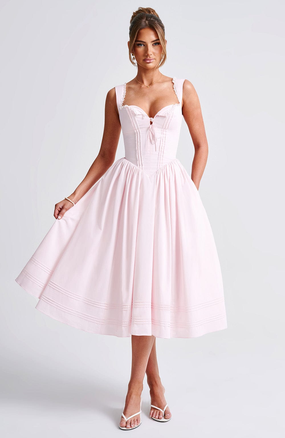 Vestido Midi Marlena - Rosa Claro