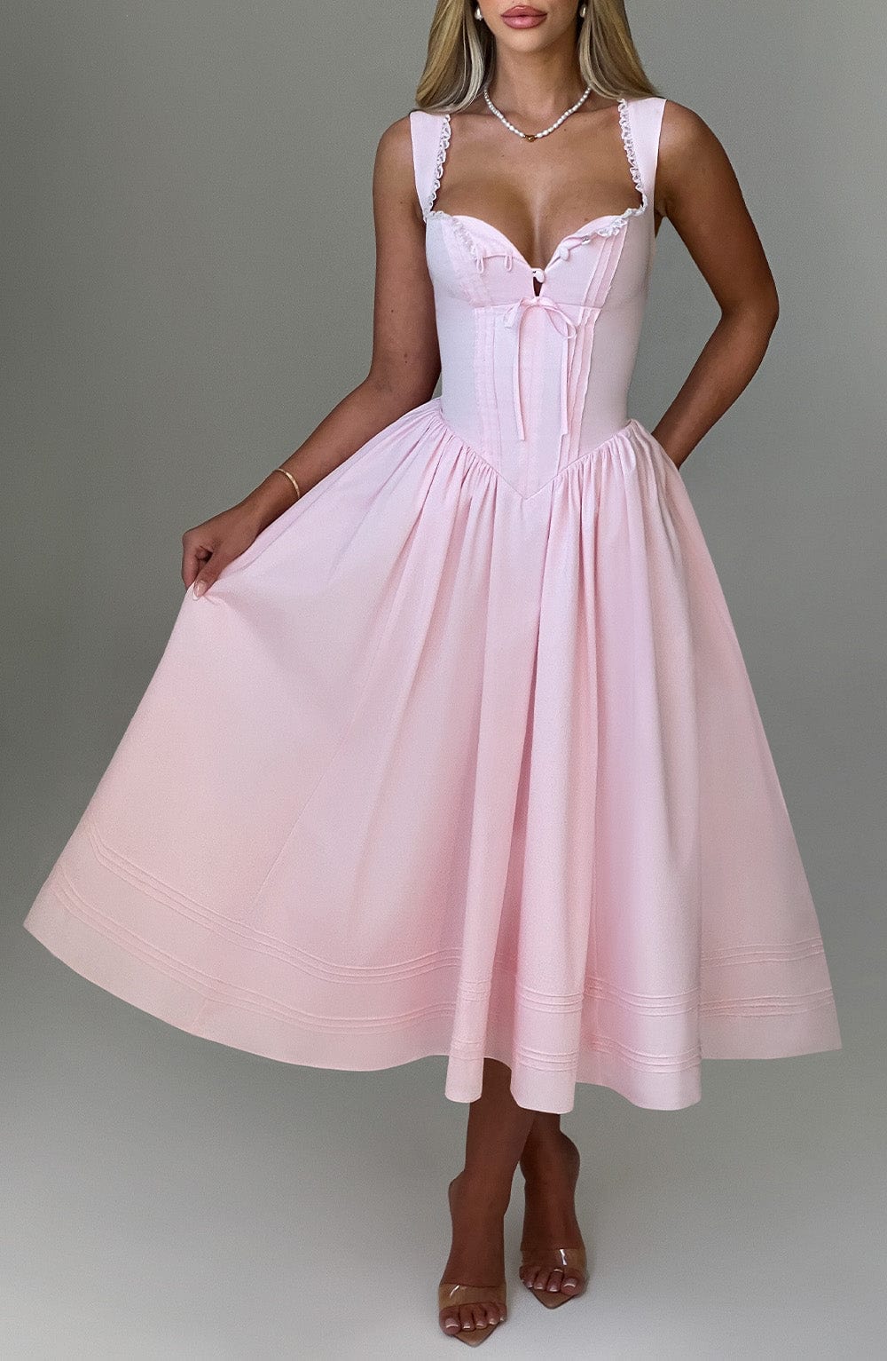 Vestido Midi Marlena - Rosa Claro
