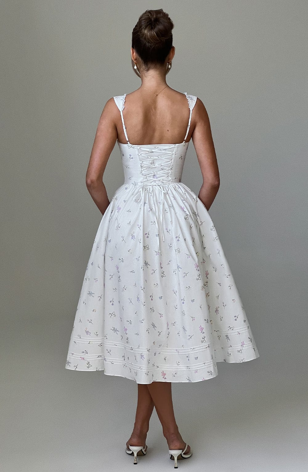 Vestido Midi Marlena - Estampado Floral Blanco Multicolor
