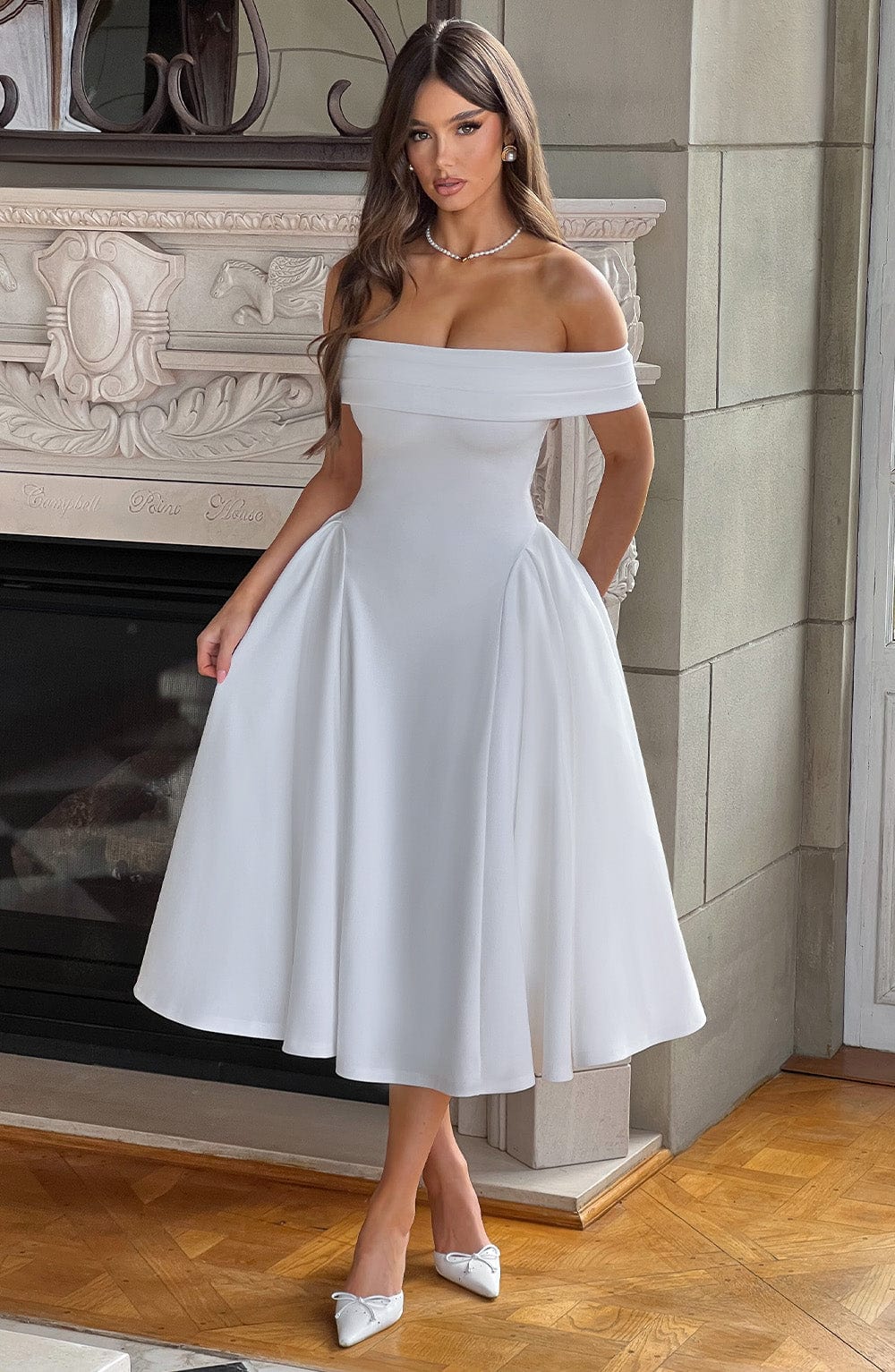 Vestido Midi Miranda - Marfil