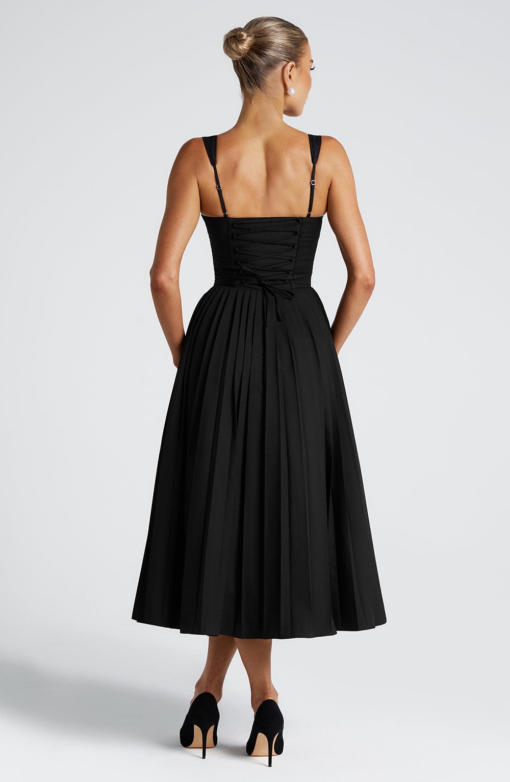 Vestido Midi Natassia - Negro/Blanco
