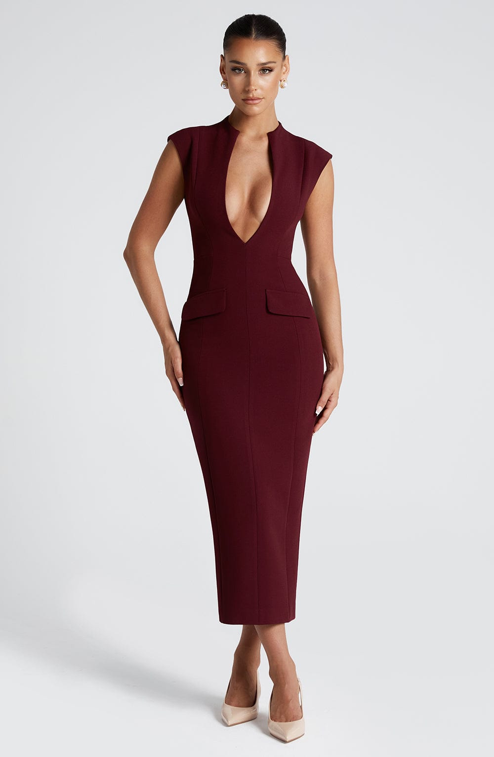 Vestido Midi Nellie - Laca de Cereza