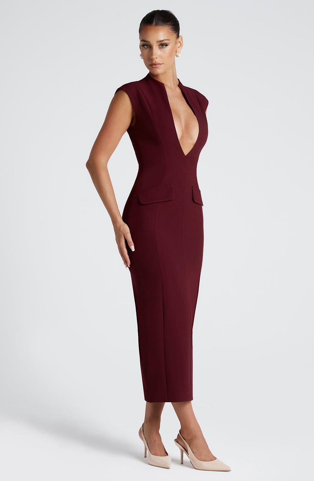 Vestido Midi Nellie - Laca de Cereza