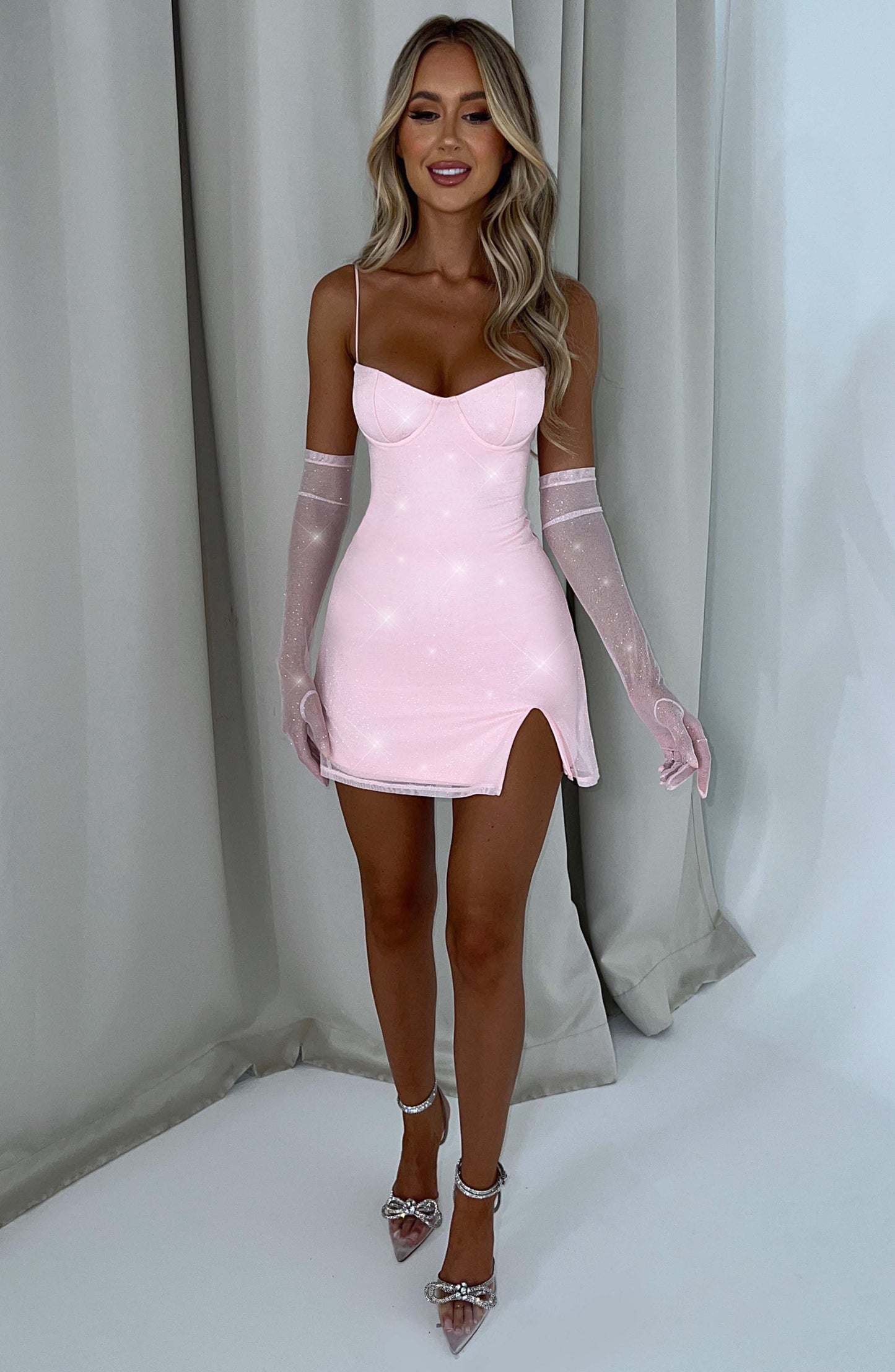 Vestido Mini Pixie - Brillo Rosa