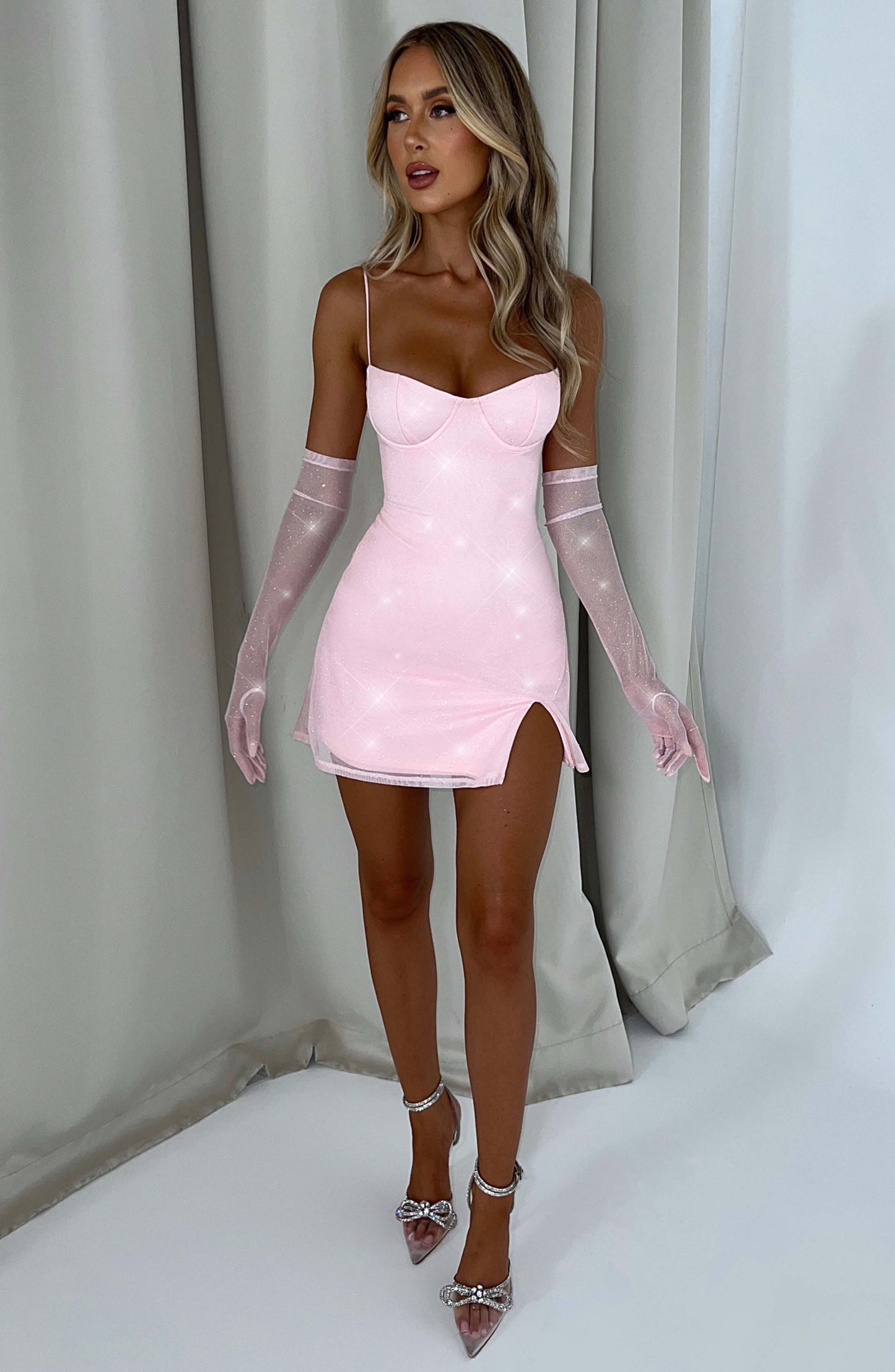 Vestido Mini Pixie - Brillo Rosa