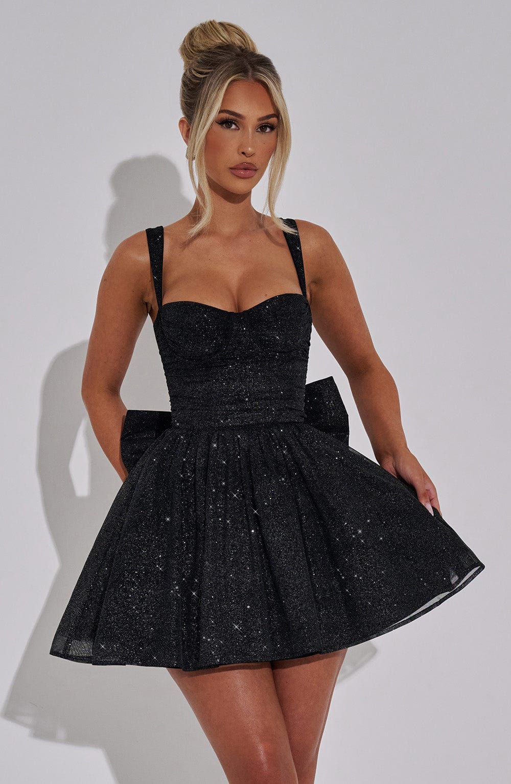 Vestido Mini Polly - Brillo Negro