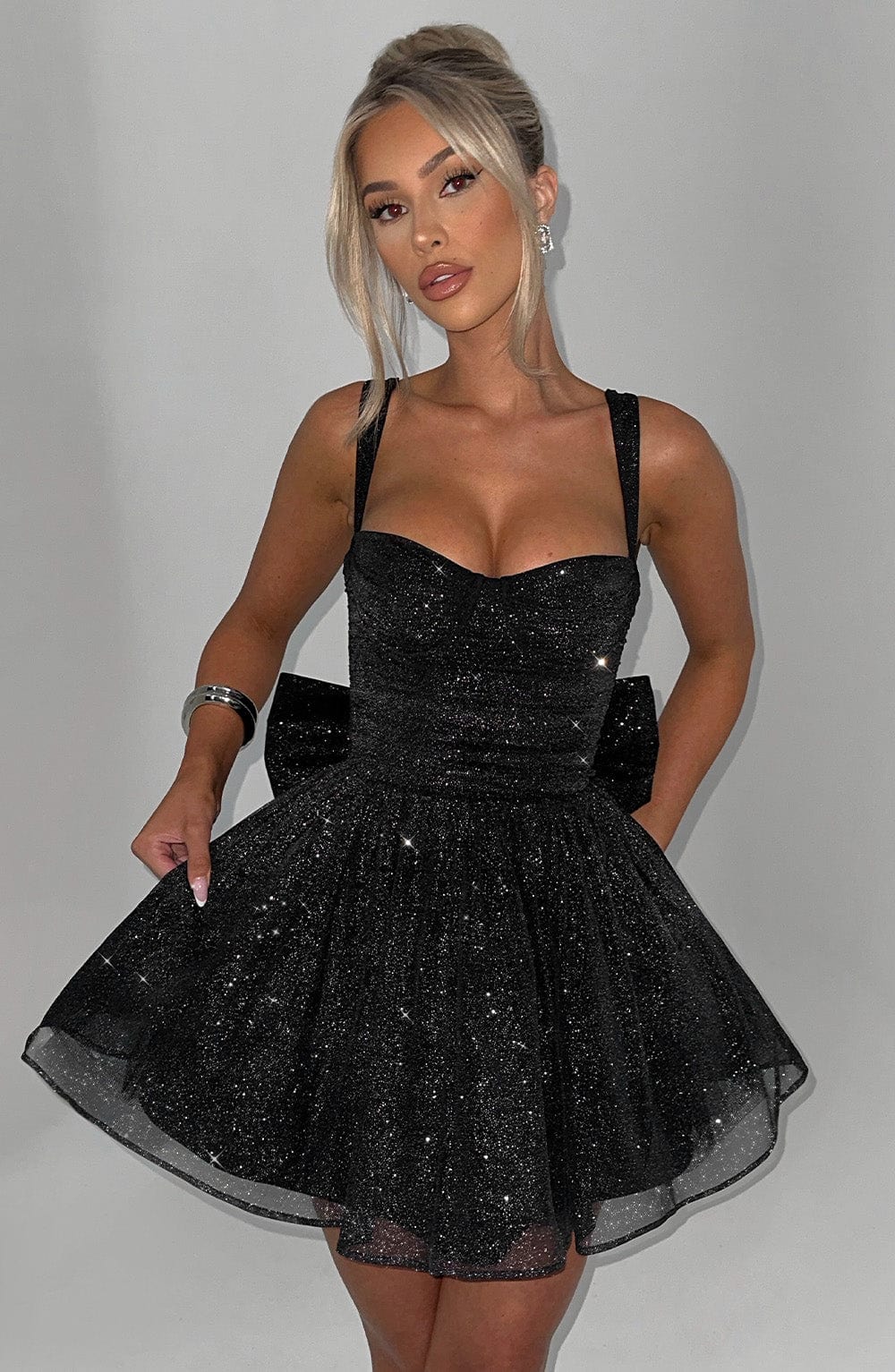 Vestido Mini Polly - Brillo Negro