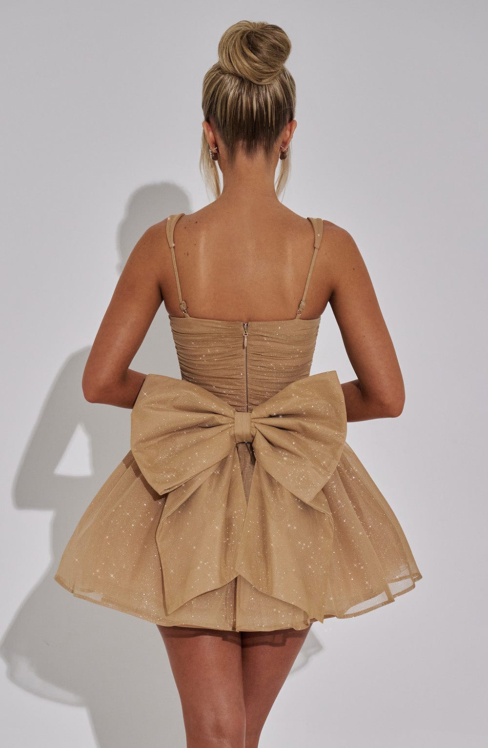 Vestido Mini Polly - Brillo Dorado