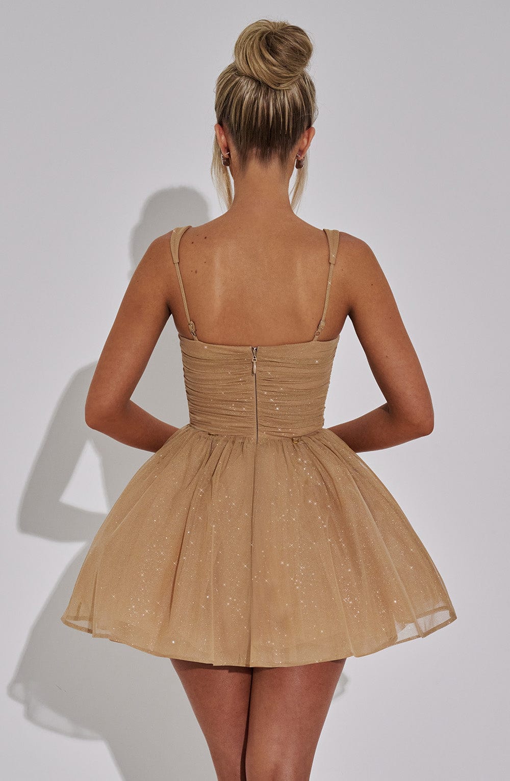 Vestido Mini Polly - Brillo Dorado
