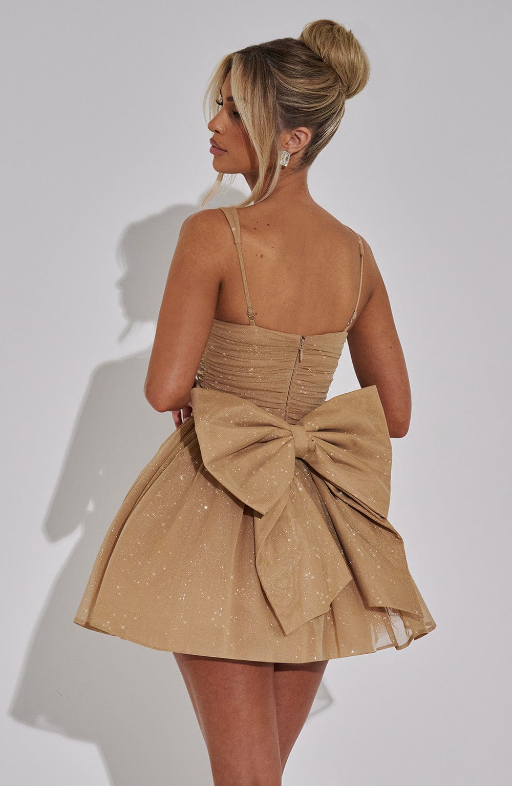Vestido Mini Polly - Brillo Dorado