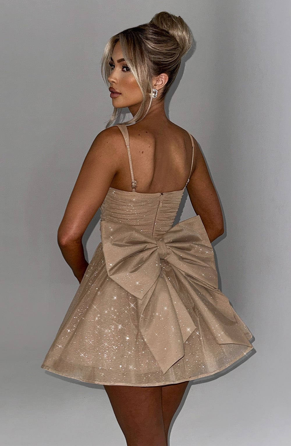 Vestido Mini Polly - Brillo Dorado