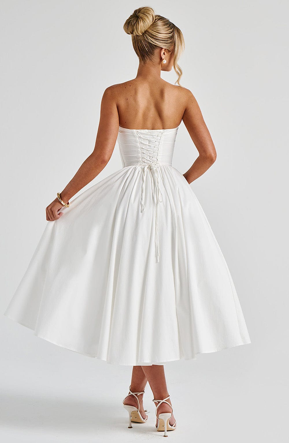 Vestido Midi Prim - Marfil