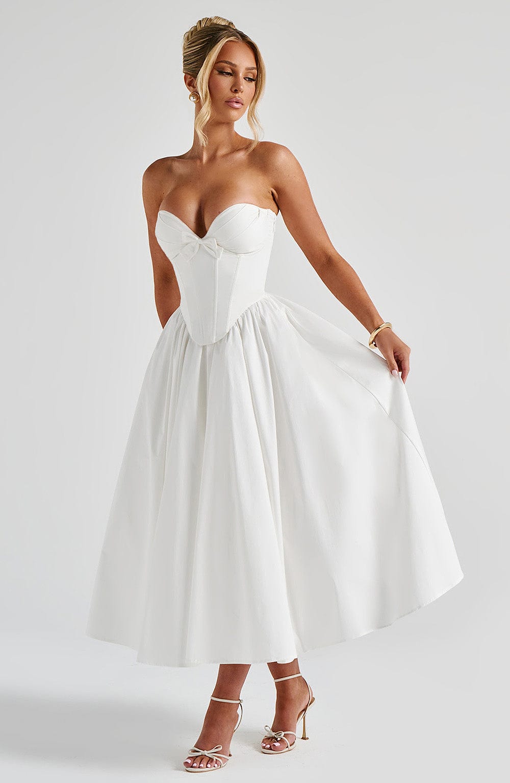 Vestido Midi Prim - Marfil