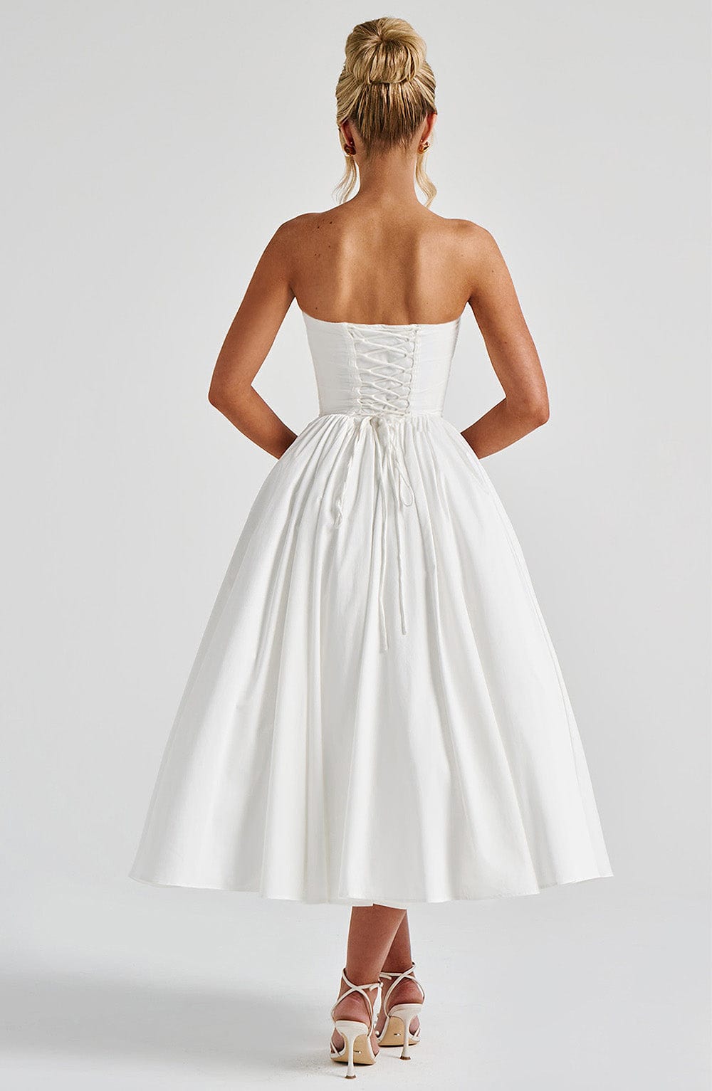 Vestido Midi Prim - Marfil