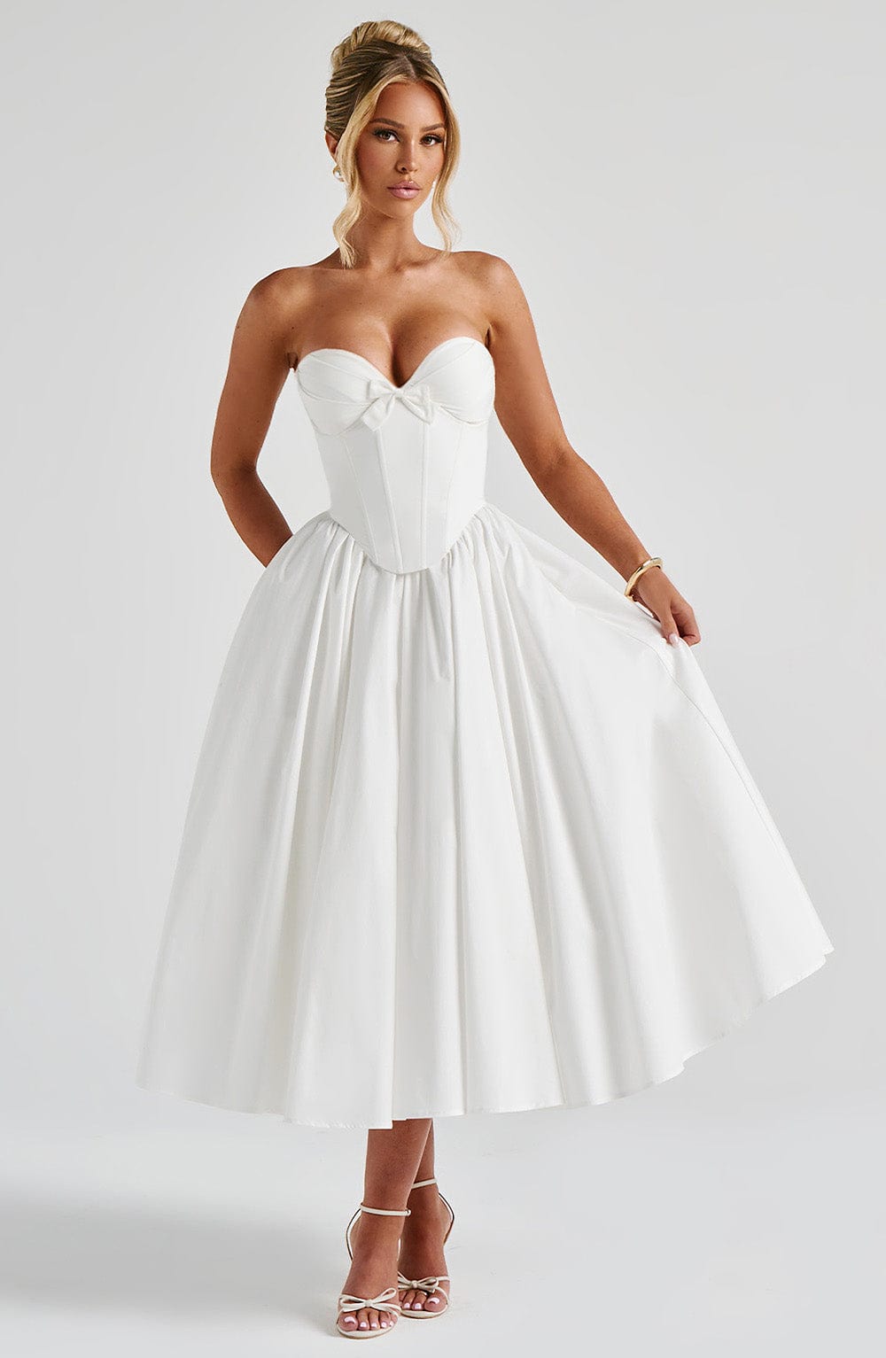 Vestido Midi Prim - Marfil