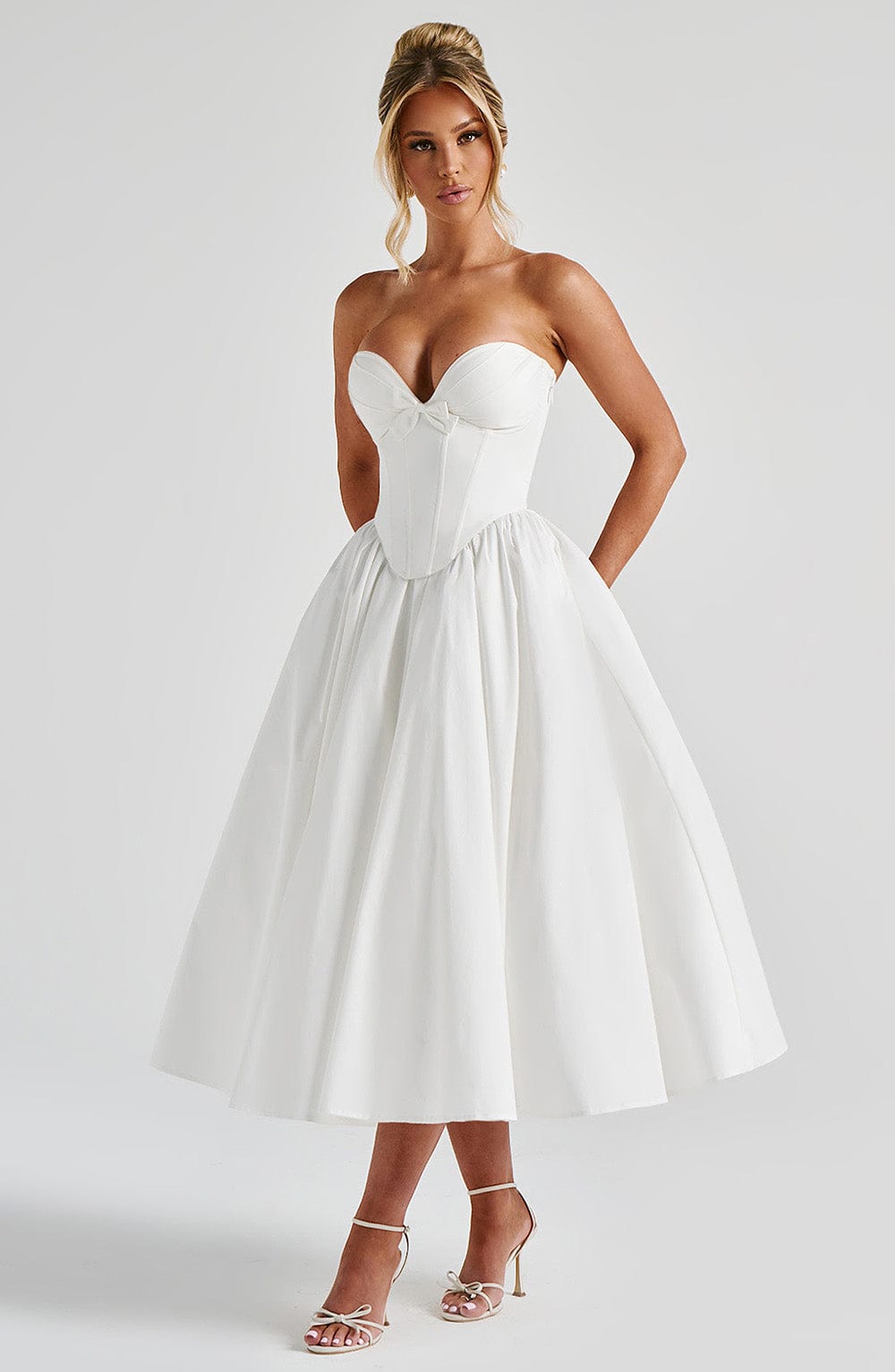 Vestido Midi Prim - Marfil