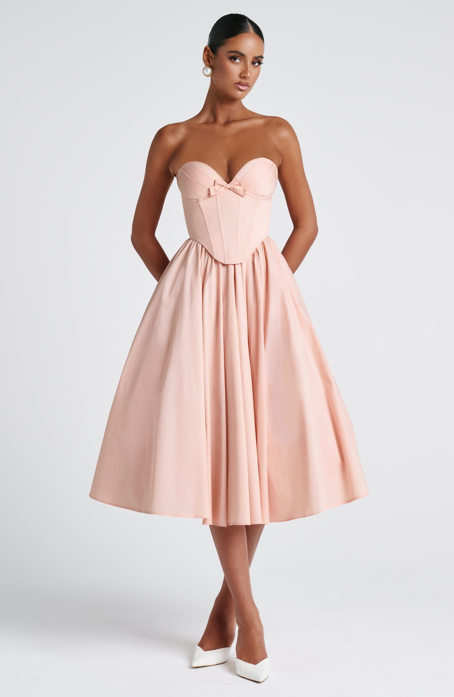 Vestido Midi Prim - Melocotón Suave