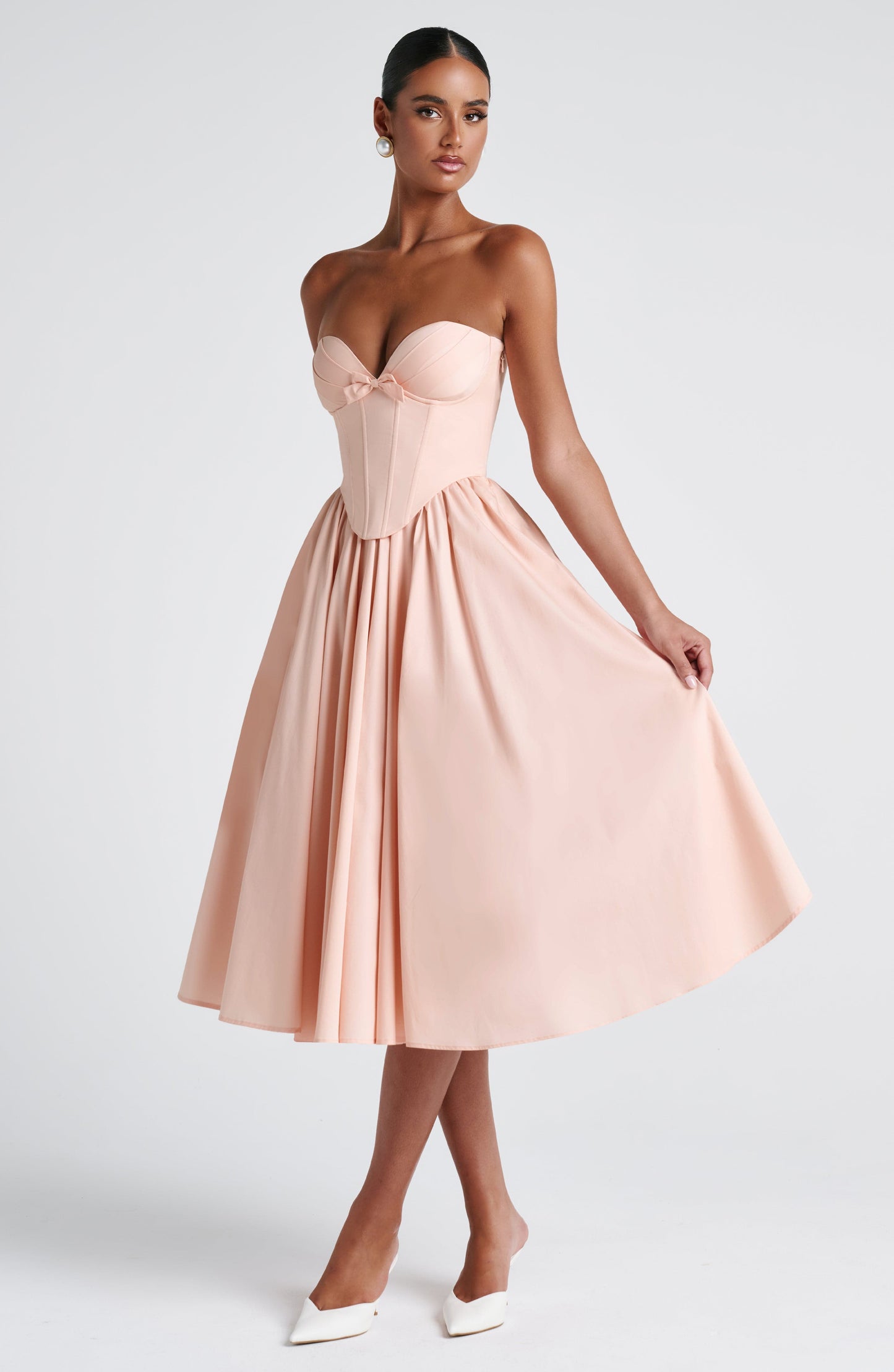 Vestido Midi Prim - Melocotón Suave