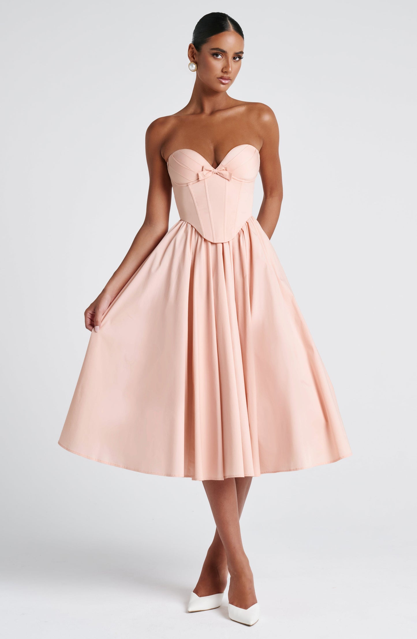 Vestido Midi Prim - Melocotón Suave