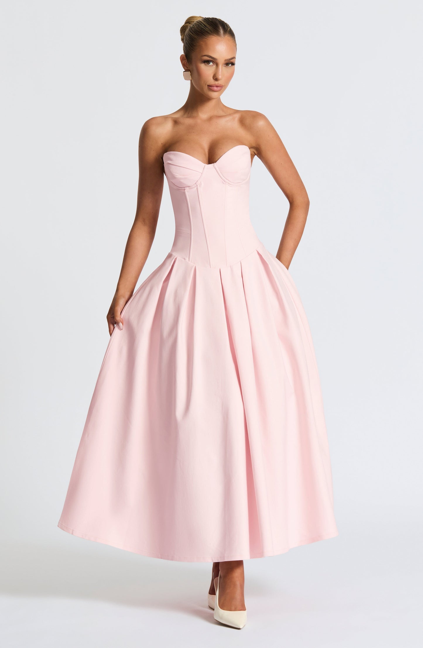Vestido Midi Salma - Rosa Claro