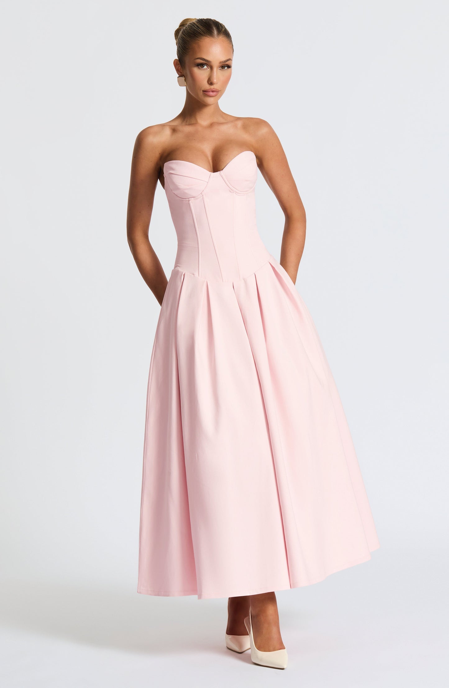 Vestido Midi Salma - Rosa Claro